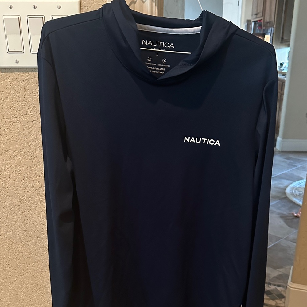 Nautica Dark Blue Long Sleeve Top with Hood